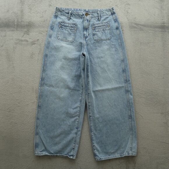 Old Navy Denim - Old Navy Jeans Women's Size 8 High-Rise Baggy Wide-Leg Drapey Denim 28" Inseam